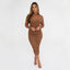 Coffee Mesh Midi Dress w/ Bra Detail