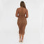 Coffee Mesh Midi Dress w/ Bra Detail