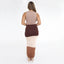 Brown Color Block - Maxi Dress