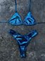 Blue Metallic Bikini Set