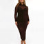 Espresso Mesh Ruched Midi Dress w/ Bra Detail I MESH Dress with Bottom I See through Dress