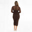 Espresso Mesh Ruched Midi Dress w/ Bra Detail I MESH Dress with Bottom I See through Dress