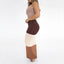 Brown Color Block - Maxi Dress