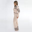 Evelyn Stripe Knit Collar Top And Pants Set I Knitted Long Sleeve Set I Knitted Comfy Set