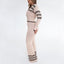 Evelyn Stripe Knit Collar Top And Pants Set I Knitted Long Sleeve Set I Knitted Comfy Set