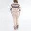 Evelyn Stripe Knit Collar Top And Pants Set I Knitted Long Sleeve Set I Knitted Comfy Set