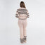 Evelyn Stripe Knit Collar Top And Pants Set I Knitted Long Sleeve Set I Knitted Comfy Set